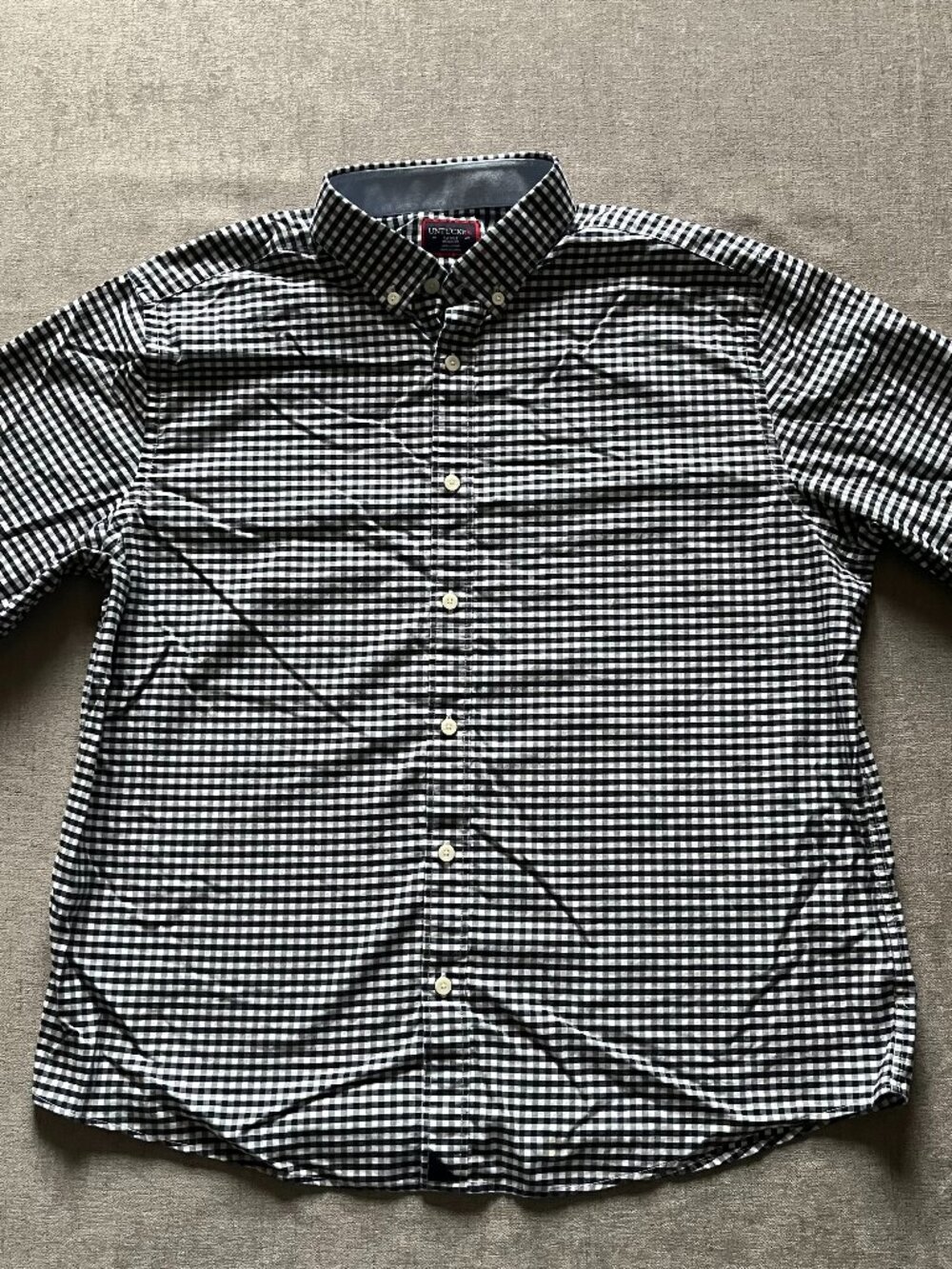 UNTUCKit Relaxed Fit Button Down Shirt Men L Plaid Gray 100% Cotton Casual